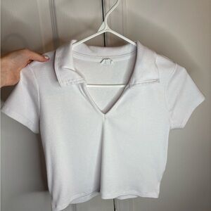 White Collared Women's Top